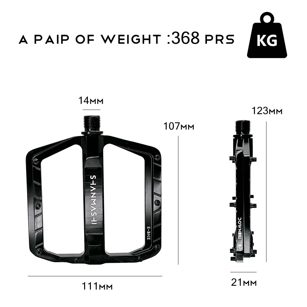 SHANMASHI DH Mountain Bike Wide Big Comfort Pedal 3 Bearing Aluminum Alloy Mtb Downhill Bicycle Pedal