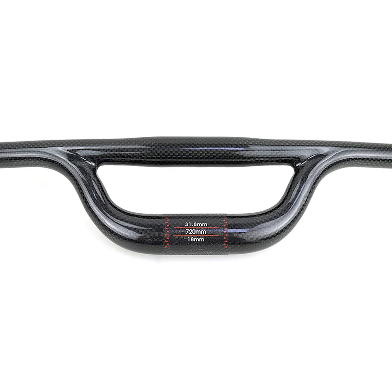 New Foled Bike 3K Full Carbon Fibre Bicycle Handlebar 9.5 Degrees Backsweep Double Tube Carbon Handlebar MTB 66mm Rise