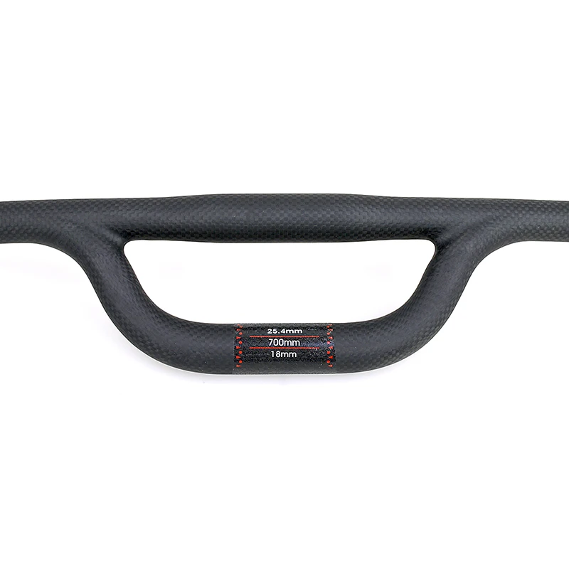 New Foled Bike 3K Full Carbon Fibre Bicycle Handlebar 9.5 Degrees Backsweep Double Tube Carbon Handlebar MTB 66mm Rise