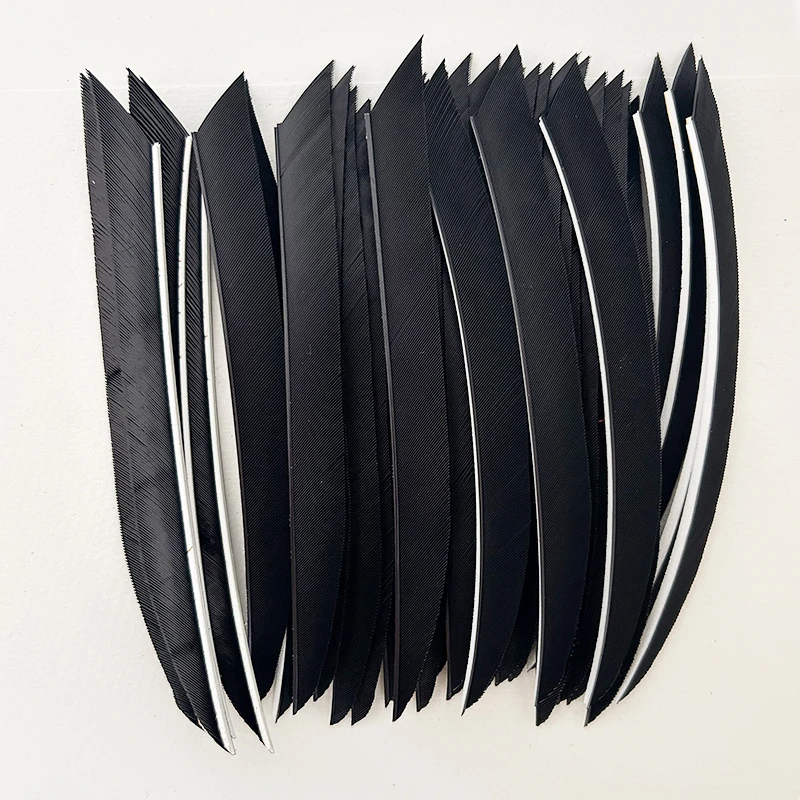 50Pcs/lot 5 Inch Traditional Kyudo Carbon Arrow Feather Fletching Knife Shape Right Wing Turkey Vanes Archery Accessories