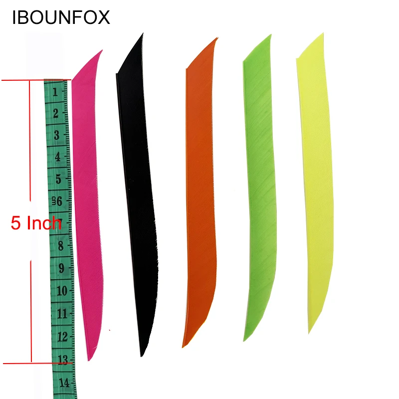 50Pcs/lot 5 Inch Traditional Kyudo Carbon Arrow Feather Fletching Knife Shape Right Wing Turkey Vanes Archery Accessories