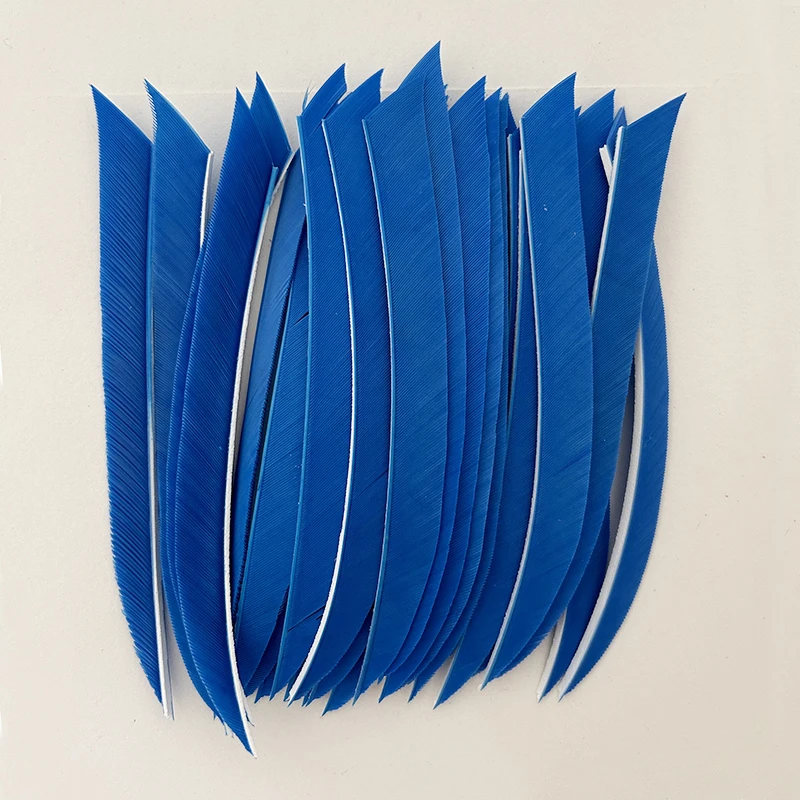 50Pcs/lot 5 Inch Traditional Kyudo Carbon Arrow Feather Fletching Knife Shape Right Wing Turkey Vanes Archery Accessories