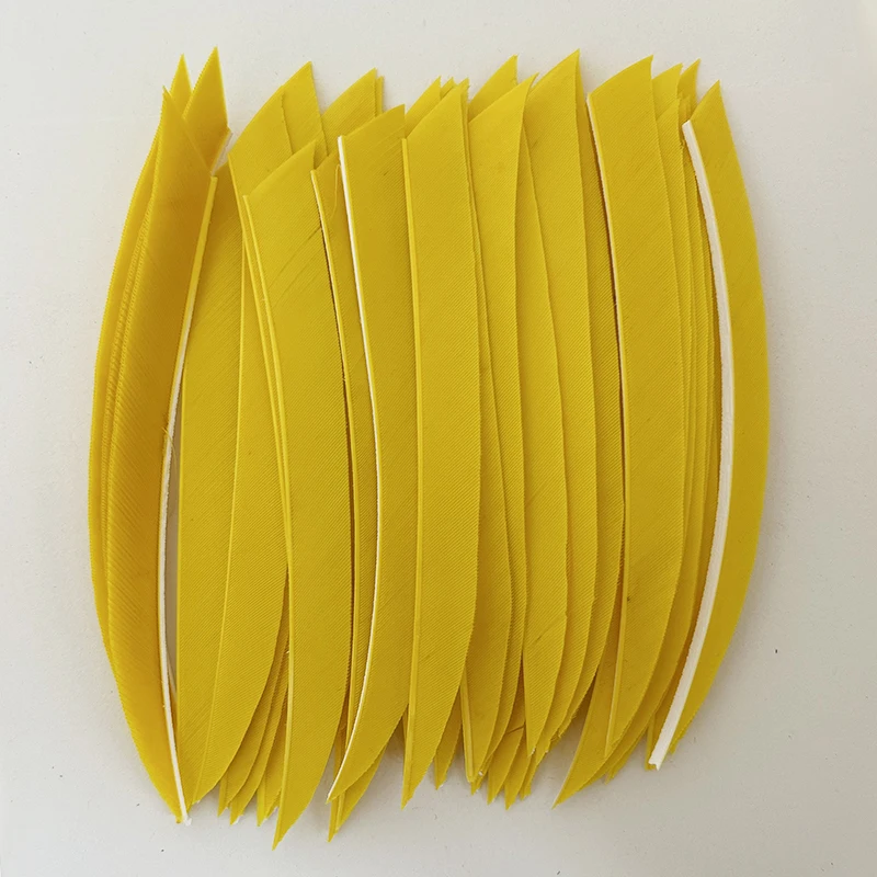 50Pcs/lot 5 Inch Traditional Kyudo Carbon Arrow Feather Fletching Knife Shape Right Wing Turkey Vanes Archery Accessories