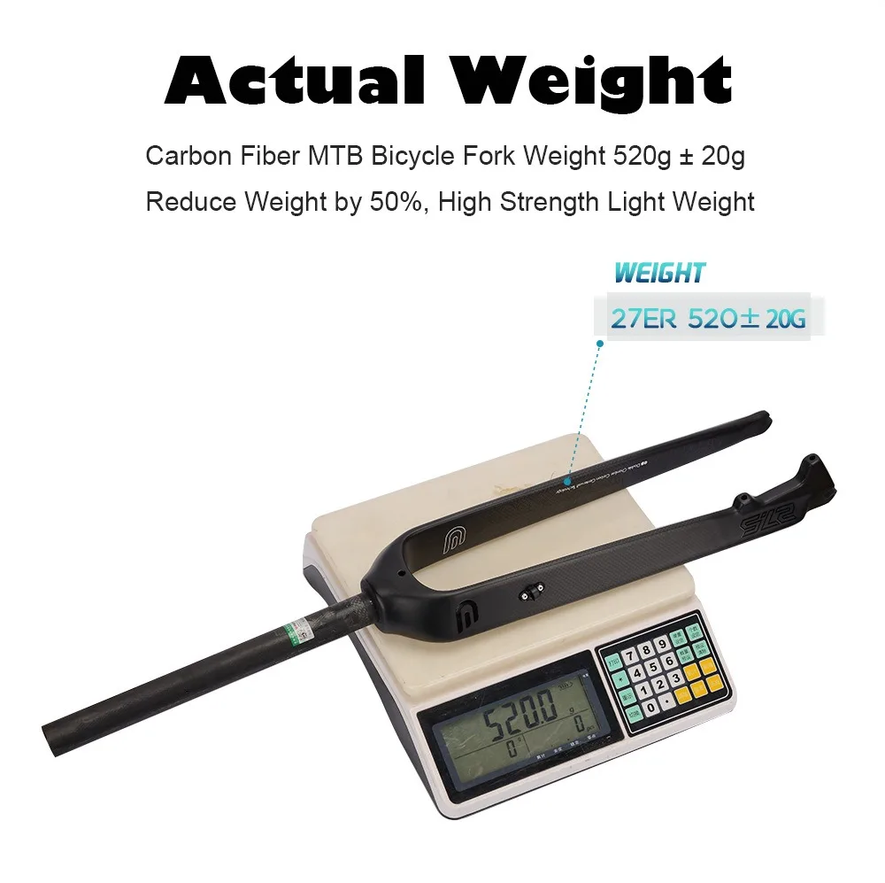 Carbon Fiber Gravel Bicycle Hard Fork 26-27.5-29 Inch 700*45C MTB Mountain Road Riding Bike Carbon Front Fork Disc Brake