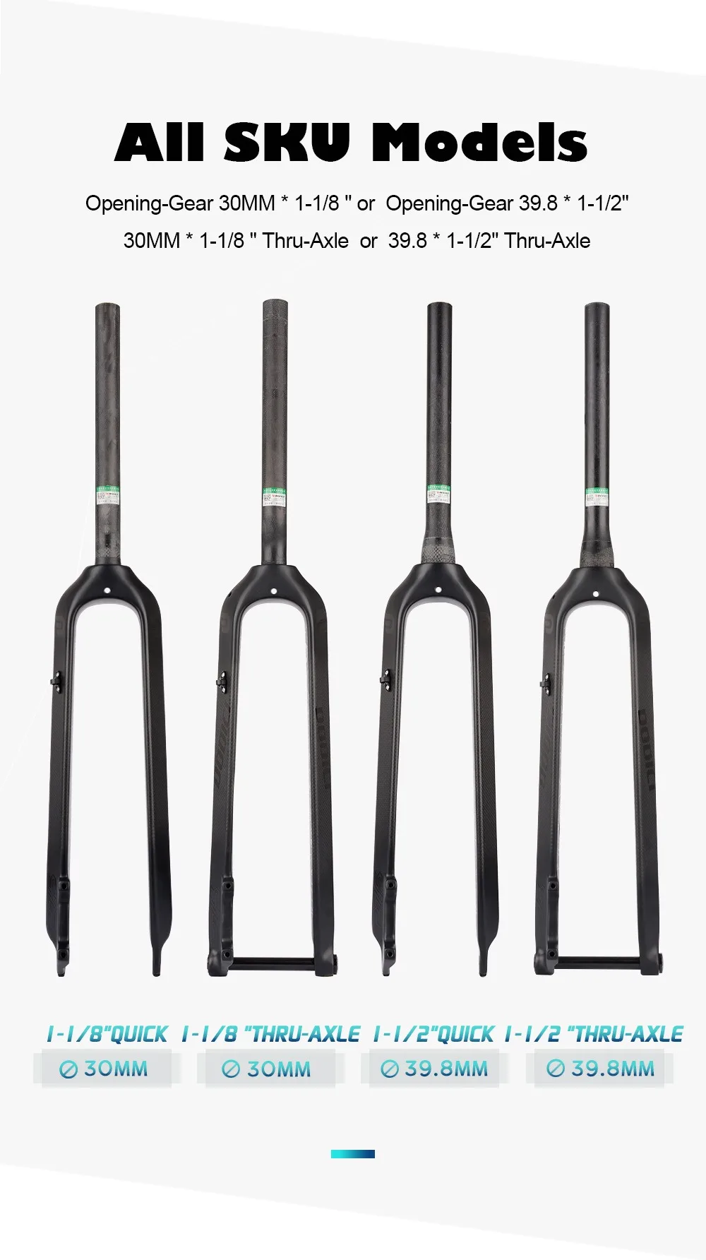 Carbon Fiber Gravel Bicycle Hard Fork 26-27.5-29 Inch 700*45C MTB Mountain Road Riding Bike Carbon Front Fork Disc Brake