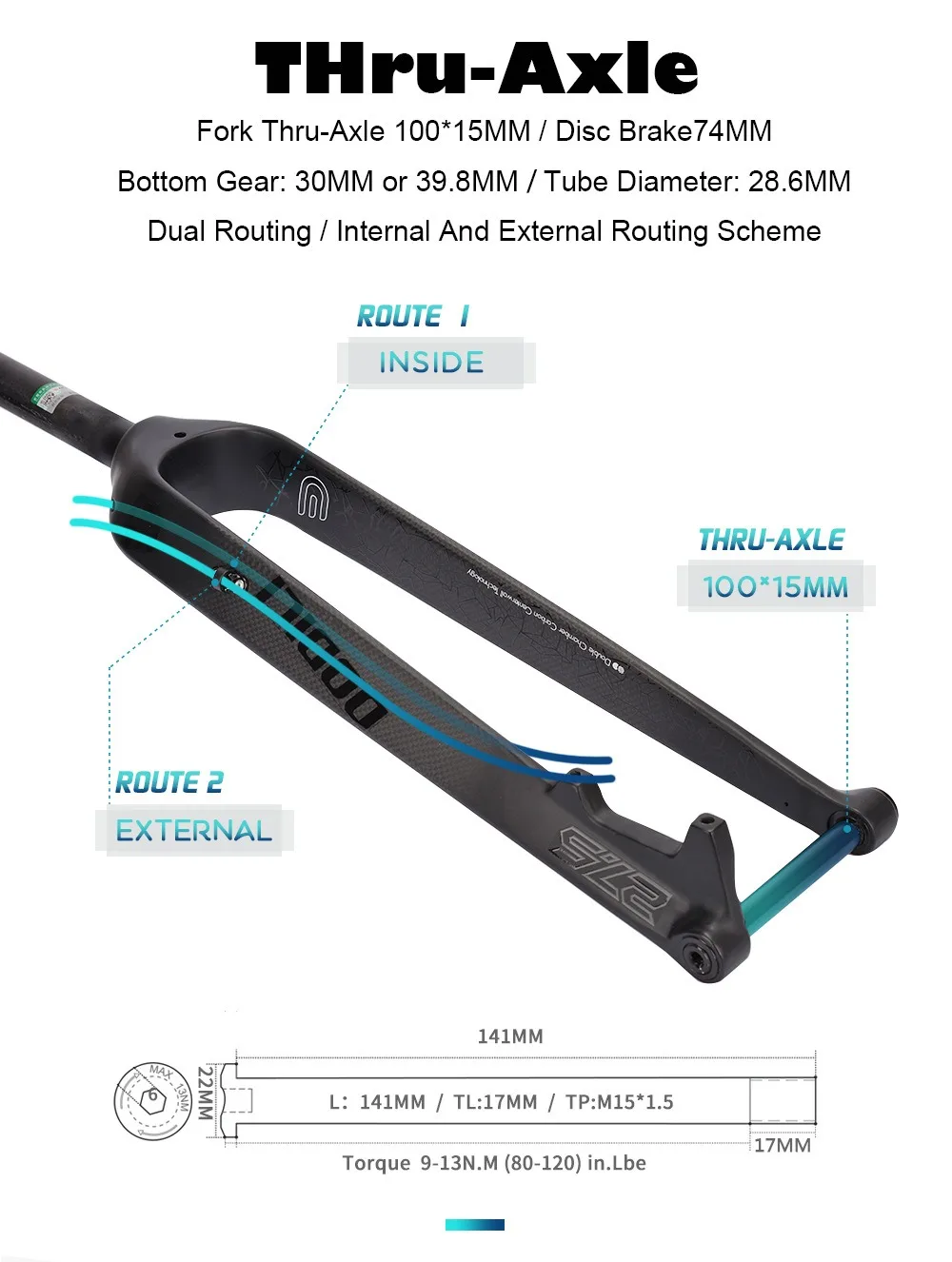 Carbon Fiber Gravel Bicycle Hard Fork 26-27.5-29 Inch 700*45C MTB Mountain Road Riding Bike Carbon Front Fork Disc Brake