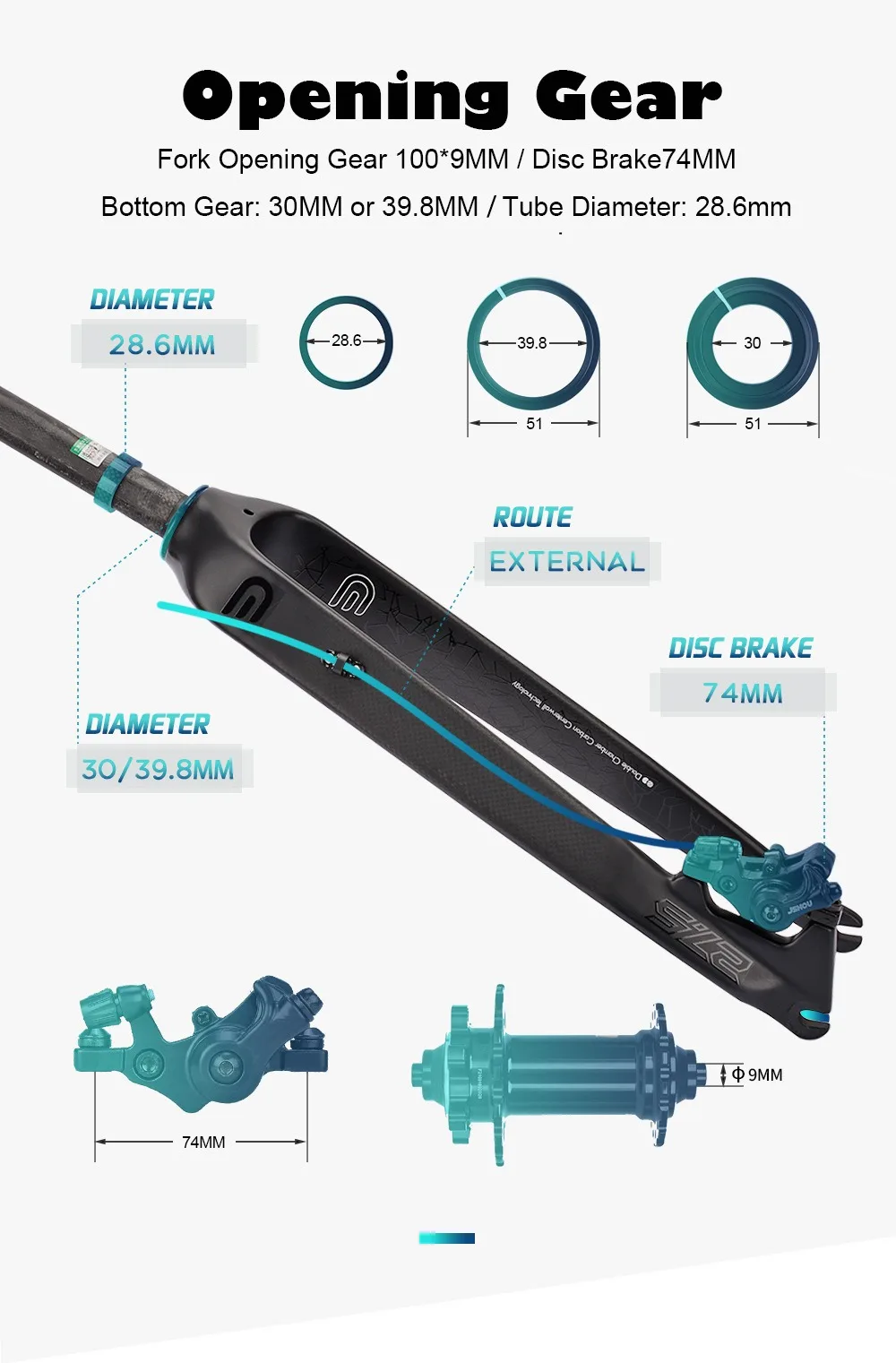 Carbon Fiber Gravel Bicycle Hard Fork 26-27.5-29 Inch 700*45C MTB Mountain Road Riding Bike Carbon Front Fork Disc Brake