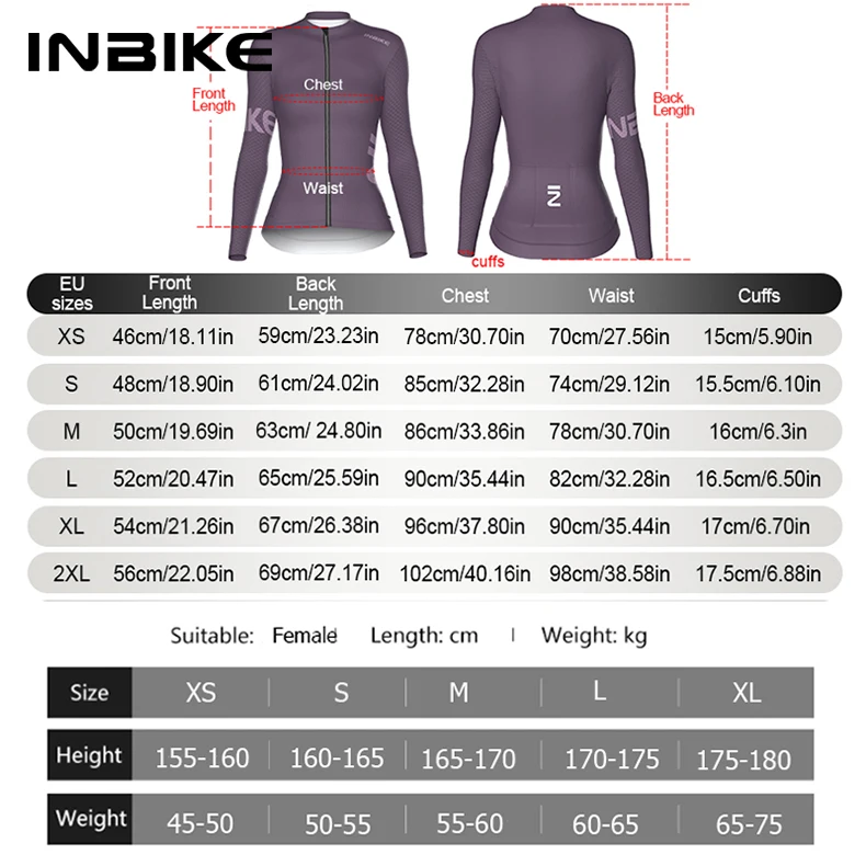 INBIKE Women's Long Sleeve Jersey MTB Cycling Jersey Spring Autumn Biking Clothing Slim Top Shirts for Riding Road Bike Clothes