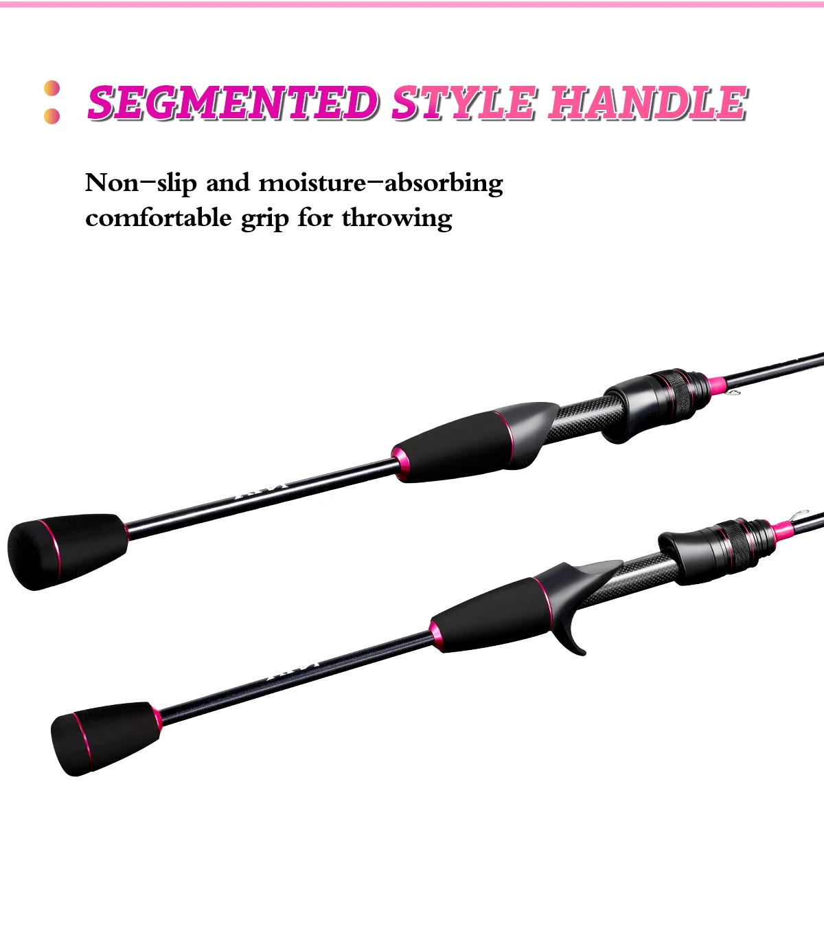 Hunting Goddess 1.35/1.5/1.68/1.8m 5 Feet UL Supper Light Pink Solid Tip Fast Action Carbon Fishing Rod Girl Female Casting Rod