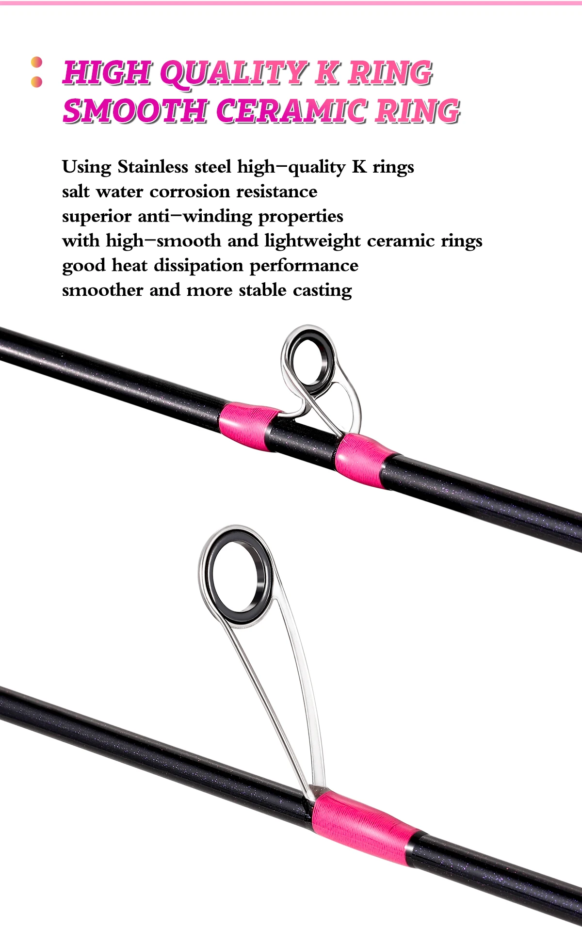 Hunting Goddess 1.35/1.5/1.68/1.8m 5 Feet UL Supper Light Pink Solid Tip Fast Action Carbon Fishing Rod Girl Female Casting Rod