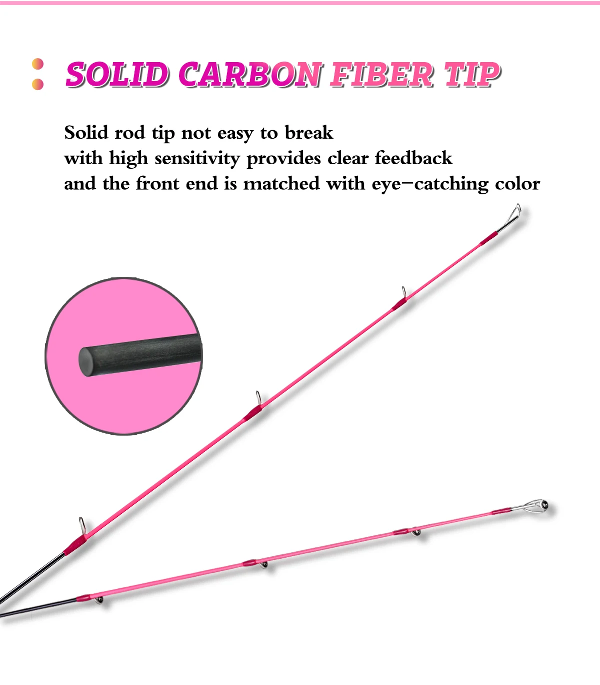 Hunting Goddess 1.35/1.5/1.68/1.8m 5 Feet UL Supper Light Pink Solid Tip Fast Action Carbon Fishing Rod Girl Female Casting Rod