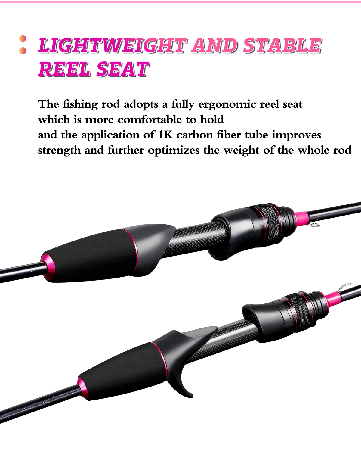 Hunting Goddess 1.35/1.5/1.68/1.8m 5 Feet UL Supper Light Pink Solid Tip Fast Action Carbon Fishing Rod Girl Female Casting Rod