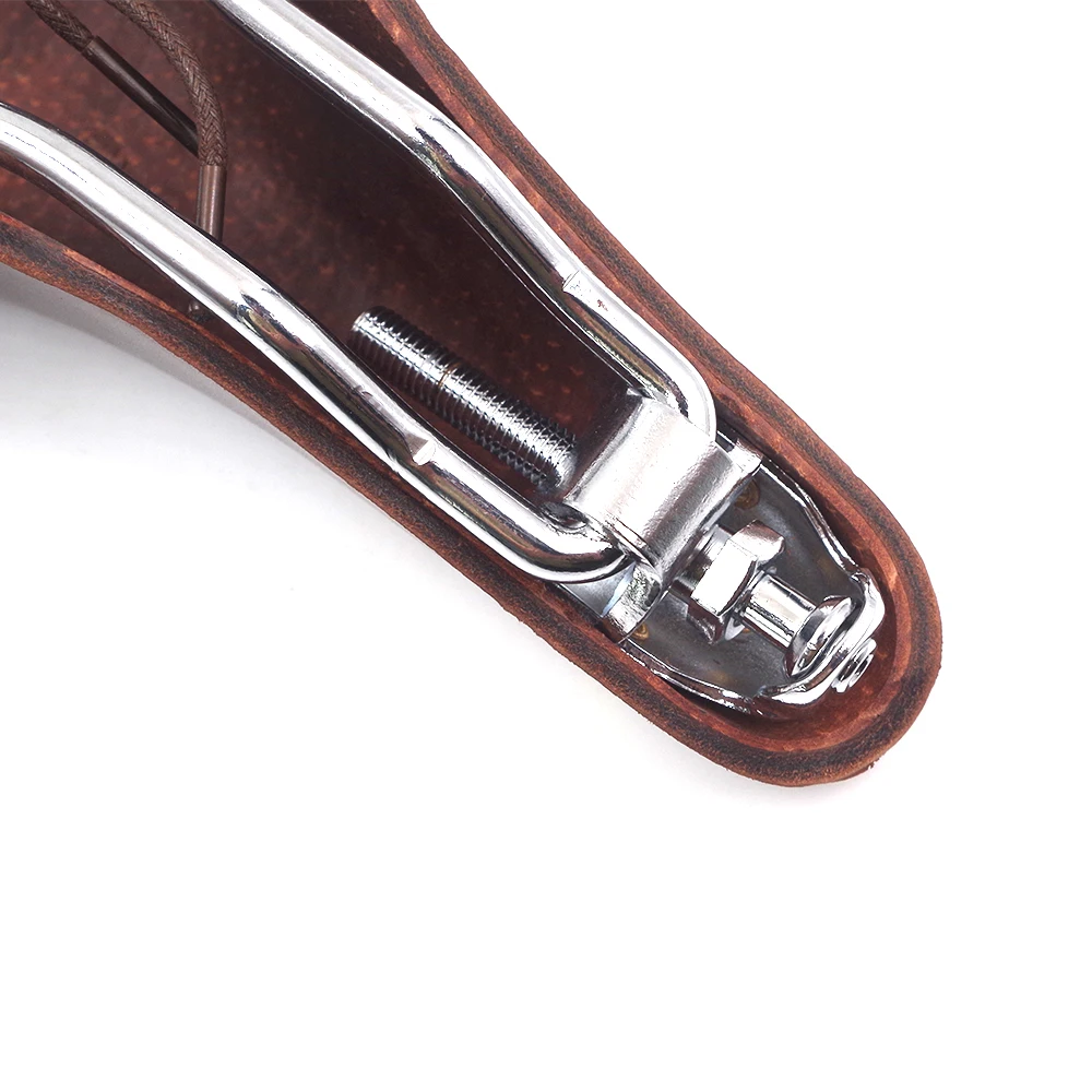 Soft Retro Bicycle Saddles Cushion Men Women Handmade Brown Wide Leather Bike Seat for Vintage City Cycling Bicycle Saddle Parts