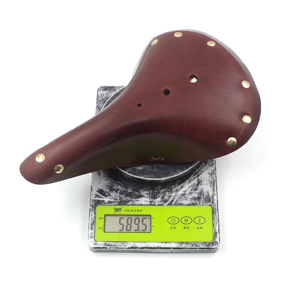 Soft Retro Bicycle Saddles Cushion Men Women Handmade Brown Wide Leather Bike Seat for Vintage City Cycling Bicycle Saddle Parts