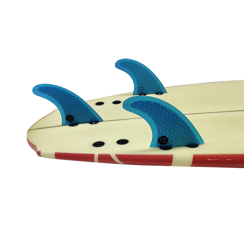 UPSURF FCS FINS M Honeycomb Fiber Surfboard Fins Double Tabs 1 Base Surf Fin High Porformance Surfing Fin Quilhas