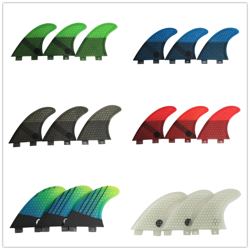 UPSURF FCS FINS M Honeycomb Fiber Surfboard Fins Double Tabs 1 Base Surf Fin High Porformance Surfing Fin Quilhas