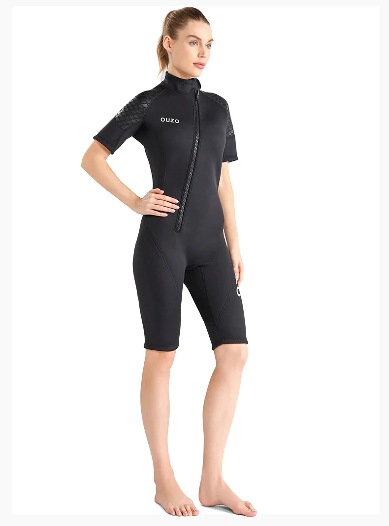 Mens Womens 3mm Short-sleeved Wetsuits Diving Surfing Suits Snorkeling Kayaking Spearfishing Freediving Swimming Full Body