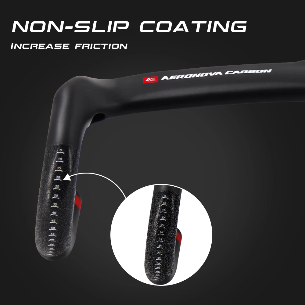 Carbon Road Handlebars AERONOVA Racing Carbon Integrated Stem Handlebar 1-1/8" Inner Routing Cycling Integrated Road Drop Bar