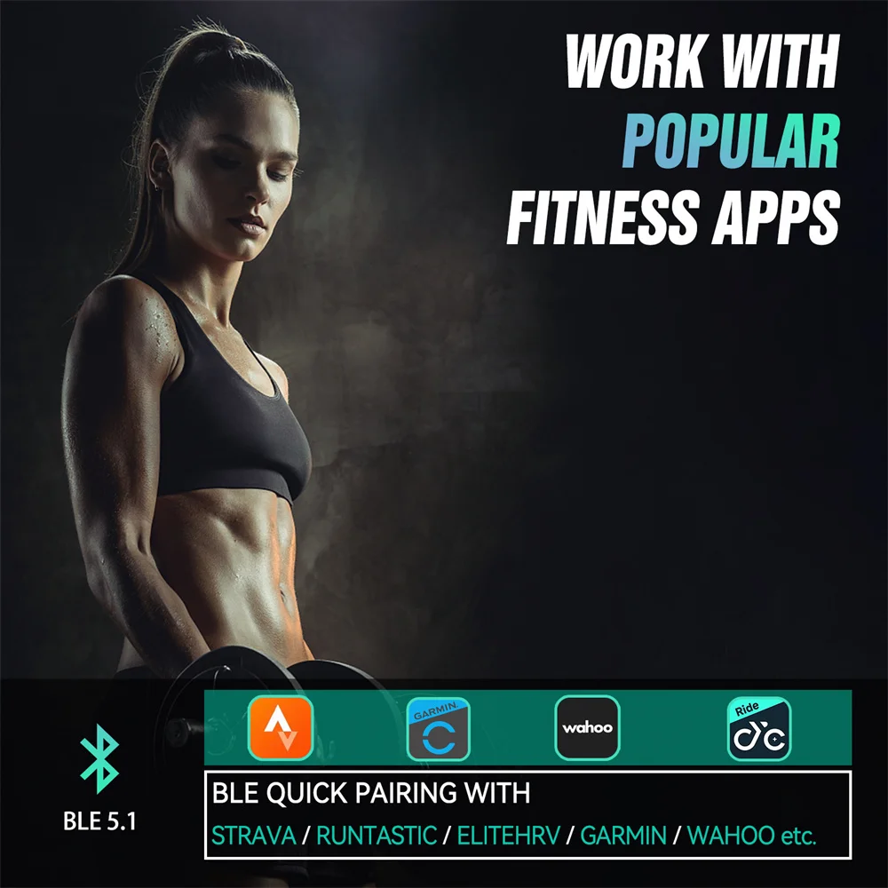 CYCPLUS Heart Rate Sensor Armband Wrist Belt Bluetooth ANT+ Fitness Monitor for Garmin Wahoo GPS Bike Computer