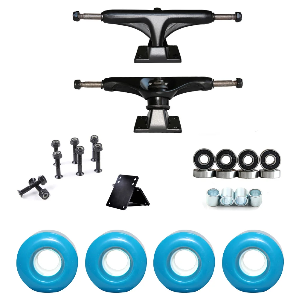 City run 5inch Skateboard truck wheels complete kit with 55*32mm wheels Double rocker skateboard Street Truck Wheels Parts