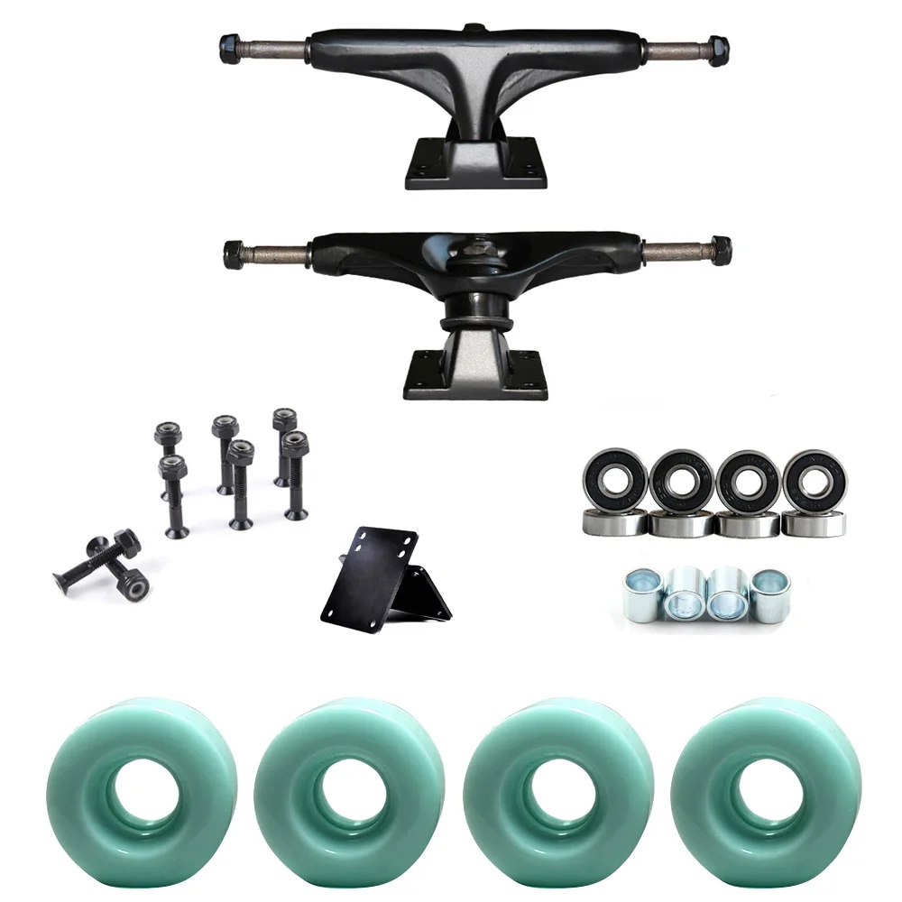 City run 5inch Skateboard truck wheels complete kit with 55*32mm wheels Double rocker skateboard Street Truck Wheels Parts