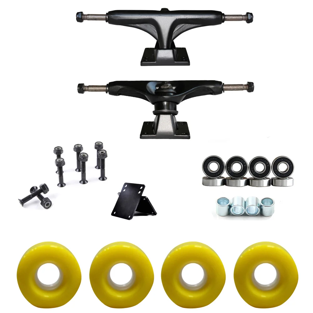 City run 5inch Skateboard truck wheels complete kit with 55*32mm wheels Double rocker skateboard Street Truck Wheels Parts