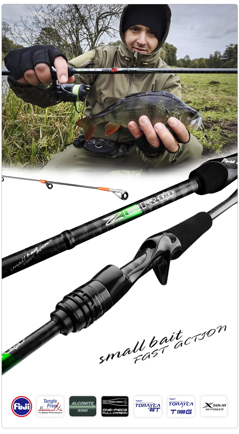 PURELURE ZERO Small Bait Light High Carbon Long Throwing Rod Rock Fishing Spinning Trout Rod BFS Fishing Casting UL Stream Bass