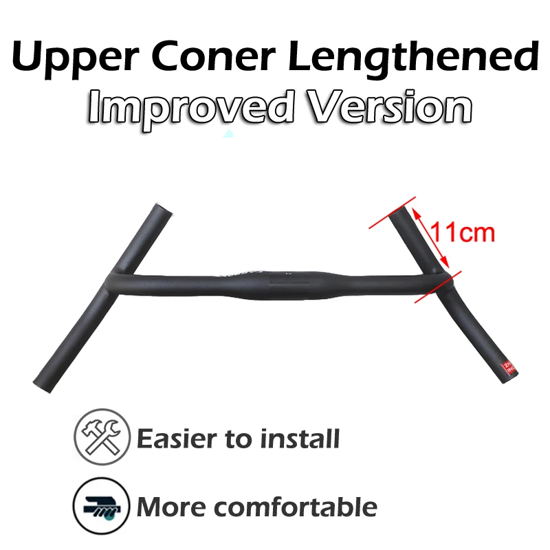 ZNIINO New Carbon Modify Gravel H Handlebar Big Flare Bar Cycle Cross Road MTB Bike Handlebars Carbon Fiber Travelling Bicycle