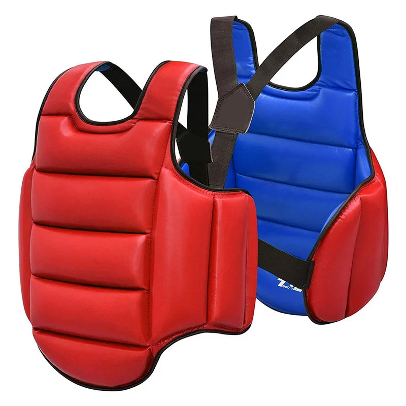 Reversible Taekwondo Chest Guard Body Protector Vest Martial Arts Rib Shield Armour Training Uniform For Karate Judo Kickboxing