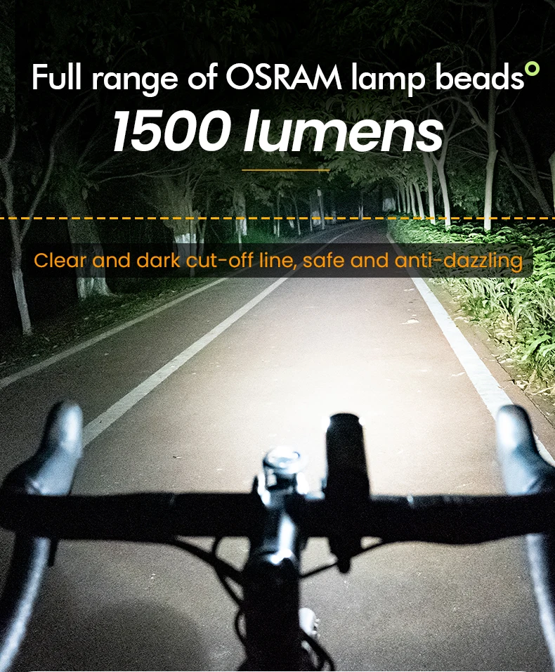 GIYO Bike Front Light Headlight 1500LM/1200LM/900LM USB Rechargeable LED 4000mAh MTB Road Bicycle Lamp Flashlight Luz Bicicleta