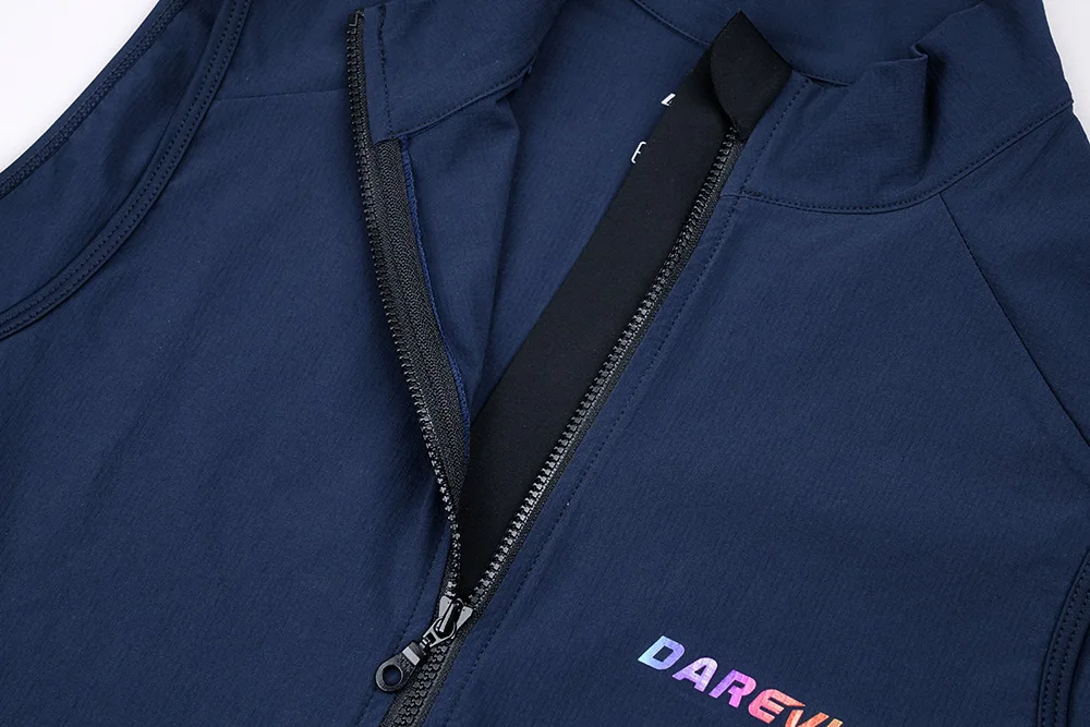 DAREVIE Cycling Vest Windproof Cycling Wind Gilet Waterproof 2 Way Zippers Cycling Windbreaker Back Zipper Pockets Men Women