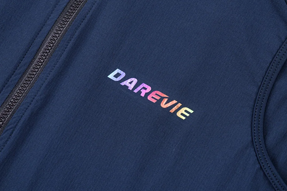 DAREVIE Cycling Vest Windproof Cycling Wind Gilet Waterproof 2 Way Zippers Cycling Windbreaker Back Zipper Pockets Men Women