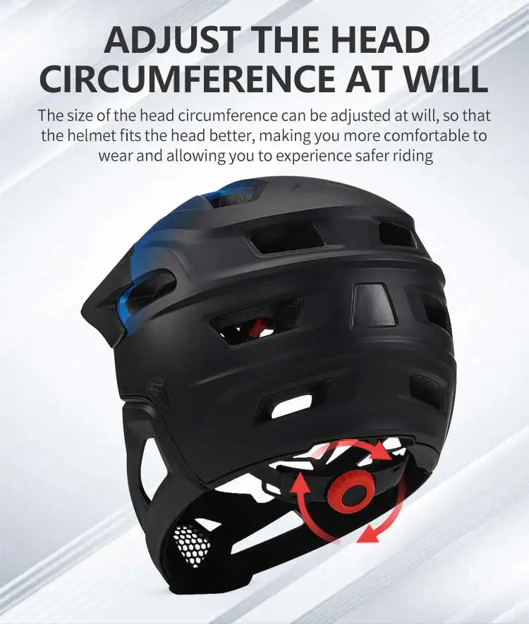 Eastinear's New Adult Bicycle Mountain Bike Helmet Full Face Detachable One-piece Motorcycle Riding Safety Helmet Head Protectio