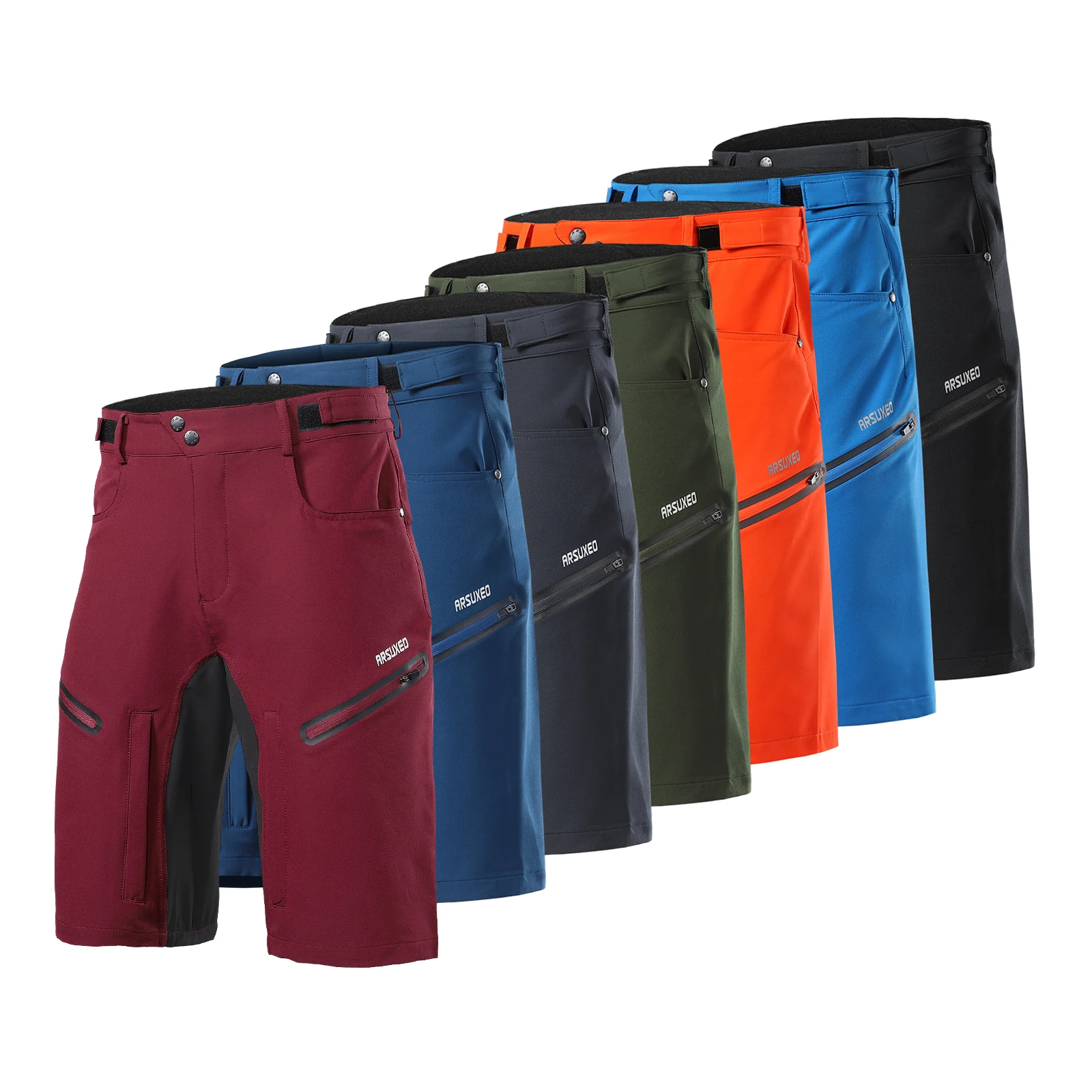 ARSUXEO Men's Cycling Shorts With Padded Summer Outdoor Sports MTB Downhill Trousers Bike Mountain Bicycle Shorts Loose Fit 2006