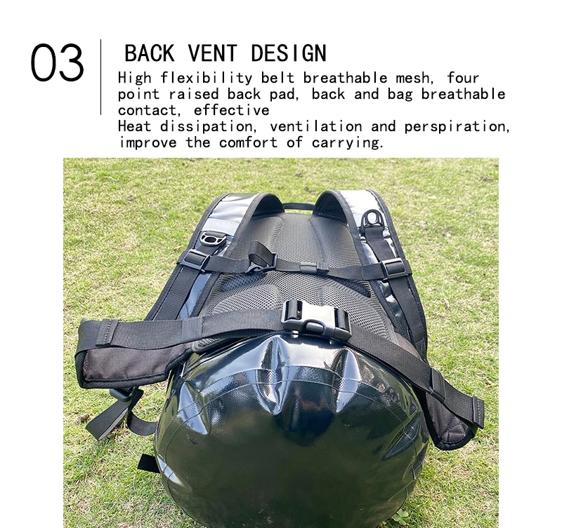 30L Outdoor Waterproof Backpack River Rafting Fishing Caving Tour Hiking Pole Riding Backpack