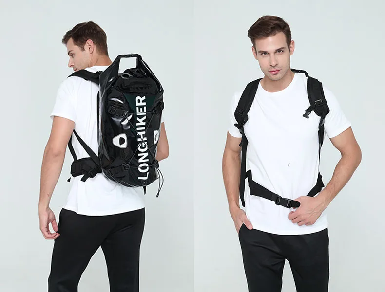 30L Outdoor Waterproof Backpack River Rafting Fishing Caving Tour Hiking Pole Riding Backpack