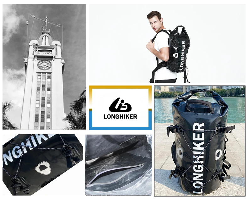 30L Outdoor Waterproof Backpack River Rafting Fishing Caving Tour Hiking Pole Riding Backpack