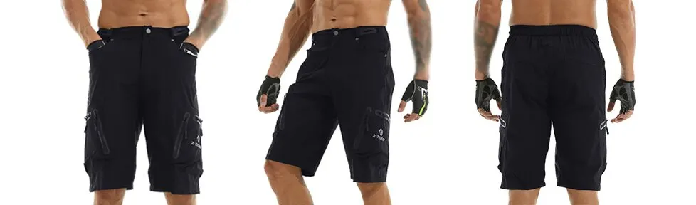 X-TIGER Mountain Bike Shorts Multi-Pockects Breathable Loose Riding Road MTB Shorts Outdoor Sports Waterproof Cycling Pants