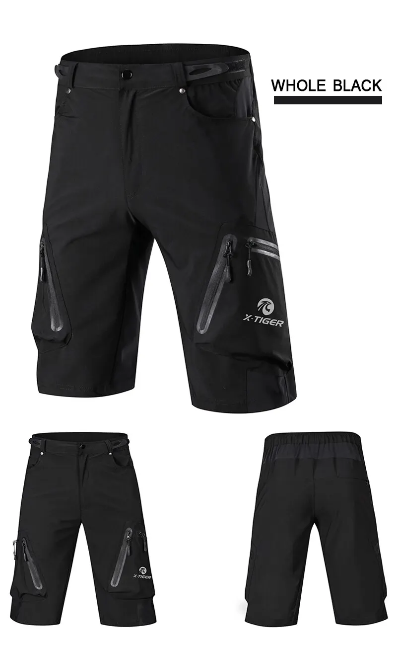 X-TIGER Mountain Bike Shorts Multi-Pockects Breathable Loose Riding Road MTB Shorts Outdoor Sports Waterproof Cycling Pants