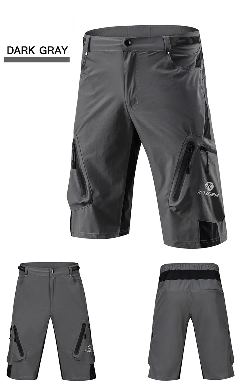 X-TIGER Mountain Bike Shorts Multi-Pockects Breathable Loose Riding Road MTB Shorts Outdoor Sports Waterproof Cycling Pants