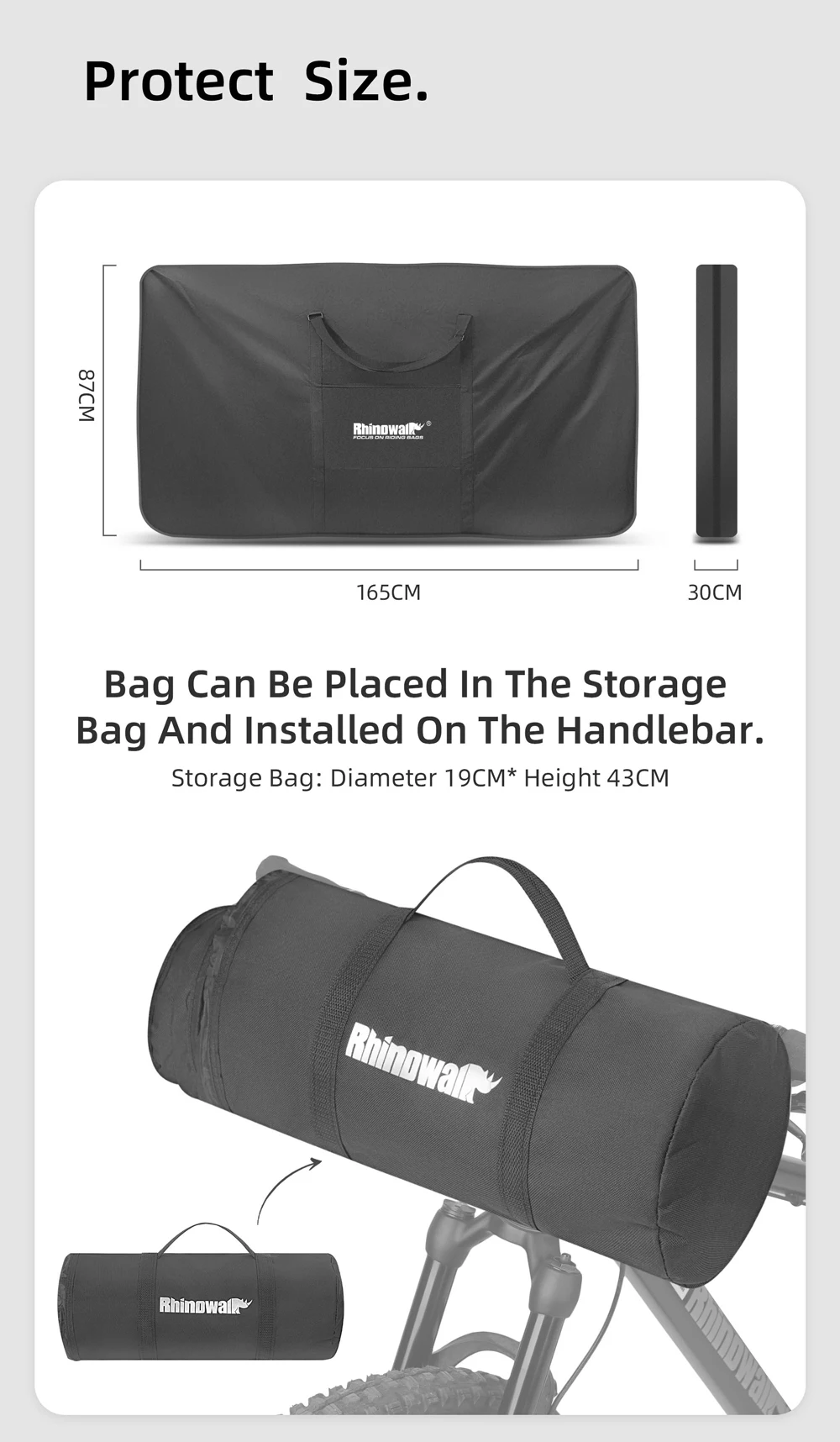 Rhinowalk Bike Carry Bag For 29 in MTB Full Suspension Bike/700C Large Size Road Bicycle Storage Cycling Travel Transport 2024