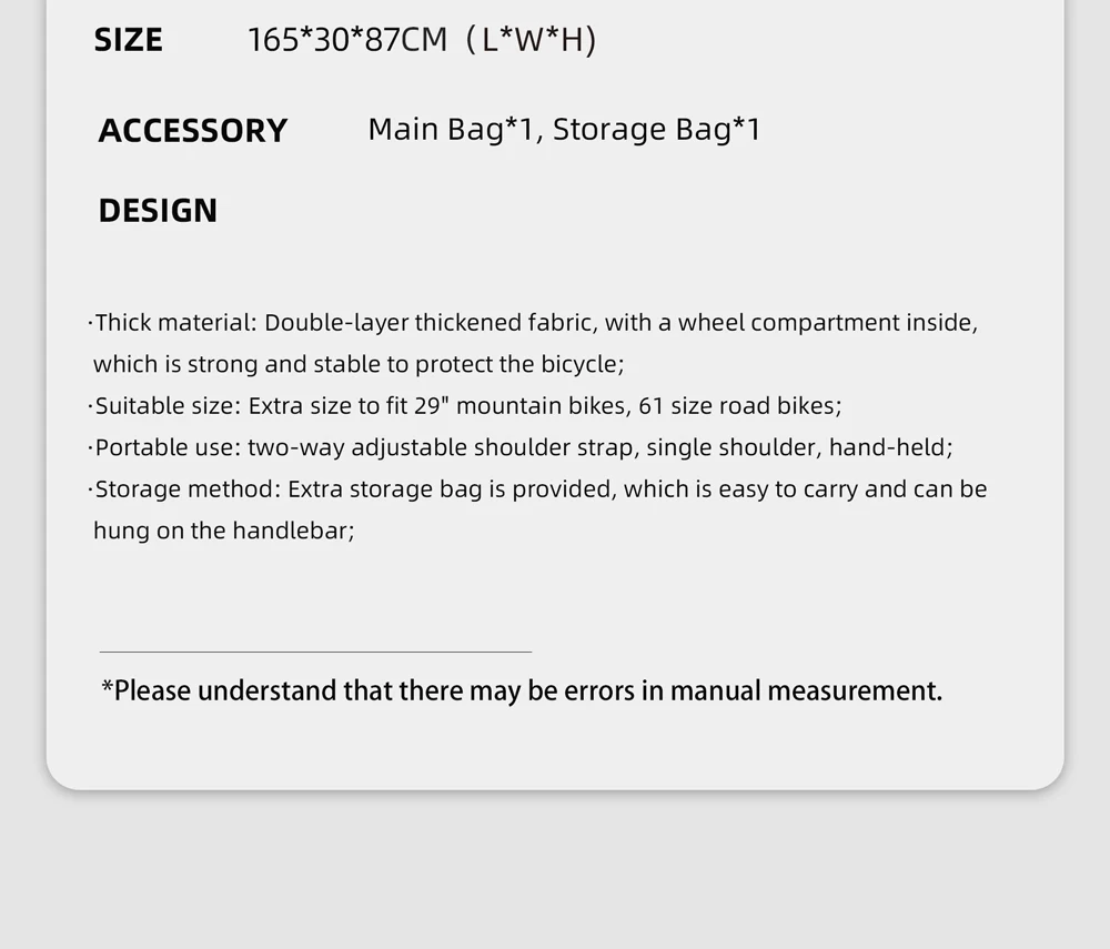 Rhinowalk Bike Carry Bag For 29 in MTB Full Suspension Bike/700C Large Size Road Bicycle Storage Cycling Travel Transport 2024