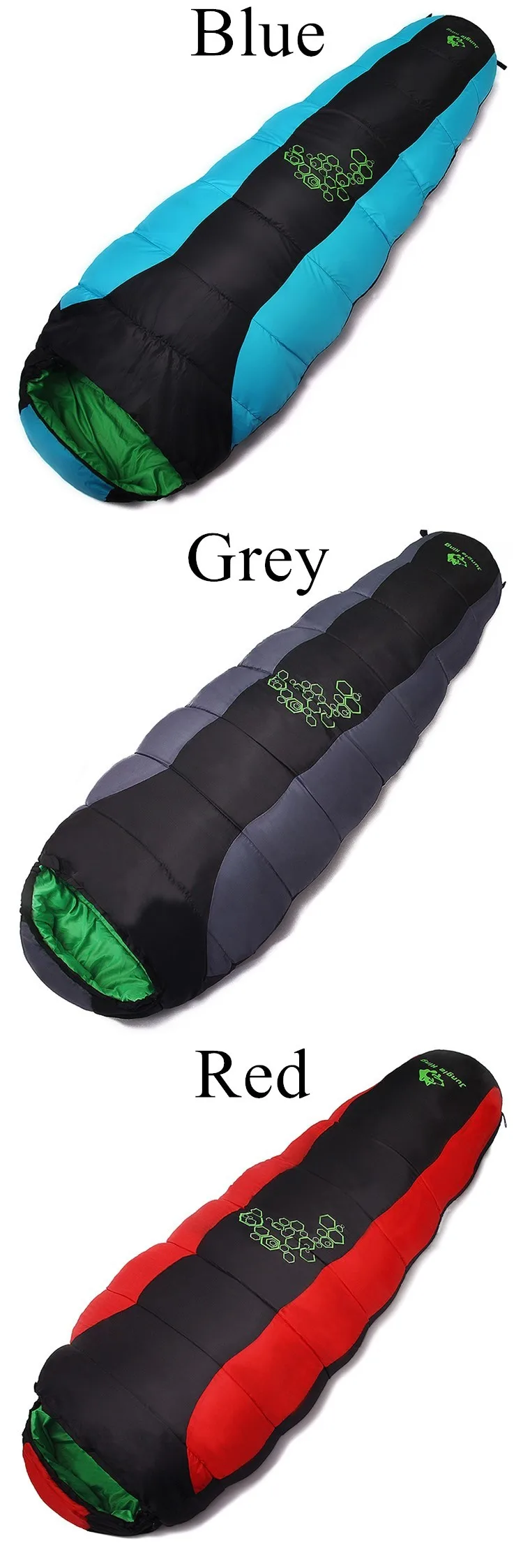 JUNGLE KING CY0901 850g 1850g New Thickening Fill Four Holes Cotton Sleeping Bag Outdoor Camping Mountaineering Mummy Movement