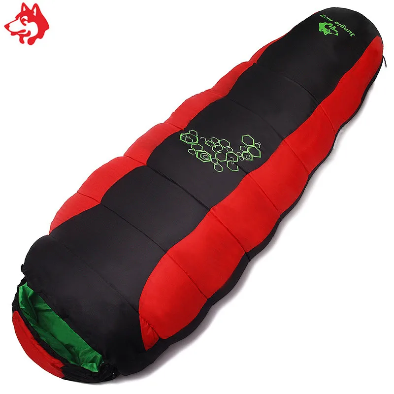 JUNGLE KING CY0901 850g 1850g New Thickening Fill Four Holes Cotton Sleeping Bag Outdoor Camping Mountaineering Mummy Movement