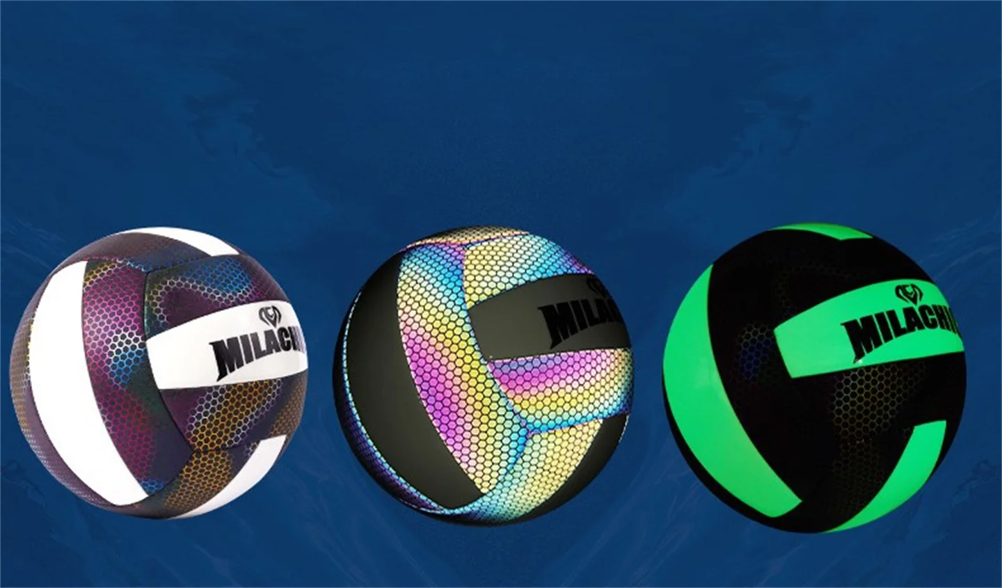 Holographic Reflect Light Fluorescence Volleyball Official Size And Weight No.5 Machine Sewing Soft Touch Beach Volleyball