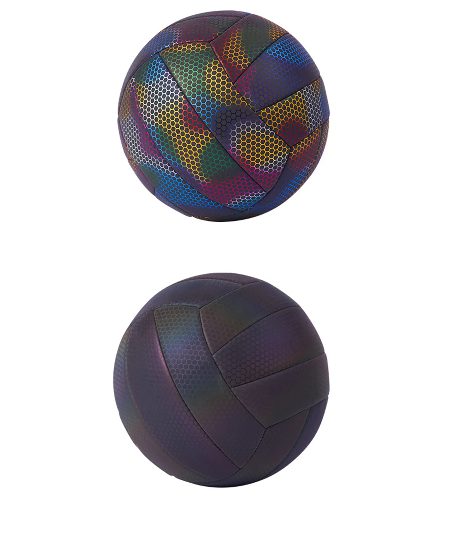 Holographic Reflect Light Fluorescence Volleyball Official Size And Weight No.5 Machine Sewing Soft Touch Beach Volleyball