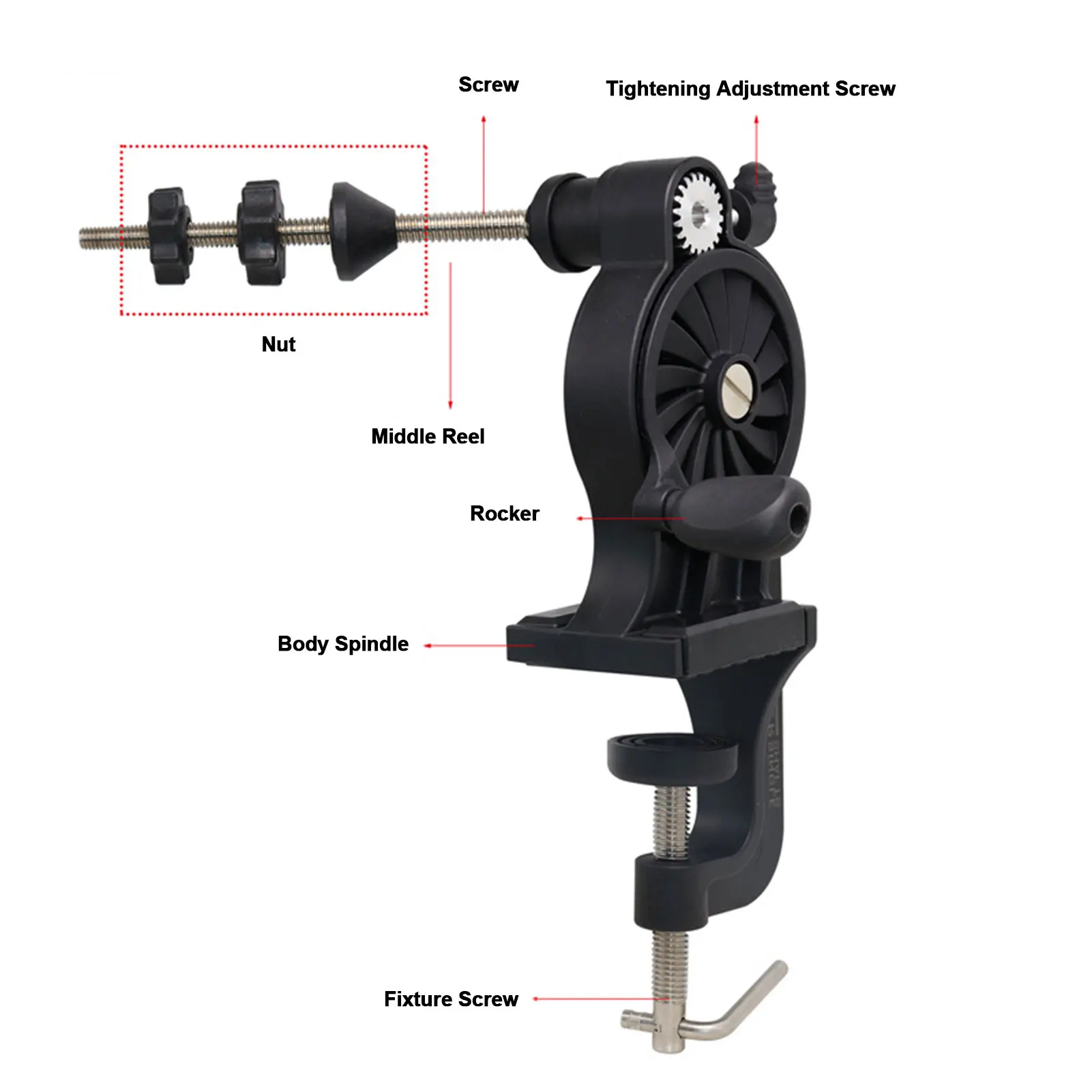 Fishing Line Winder Fishing Line Spooler Adjustable Portable Table Clamp Fishing Reel Machine Wire Winding Reclaimer Equipment