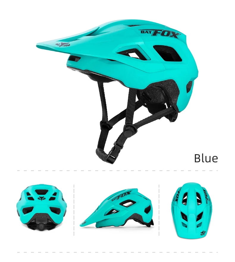 BATFOX Bike Helmet Men's Bicycle Helmet MTB Casco Bicicleta Mountain Bike Casco Ciclismo Hombre Matte Black Cycling Helmets
