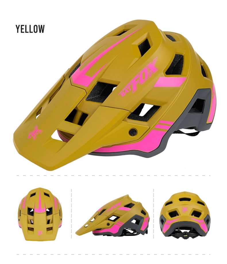 BATFOX Bike Helmet Men's Bicycle Helmet MTB Casco Bicicleta Mountain Bike Casco Ciclismo Hombre Matte Black Cycling Helmets