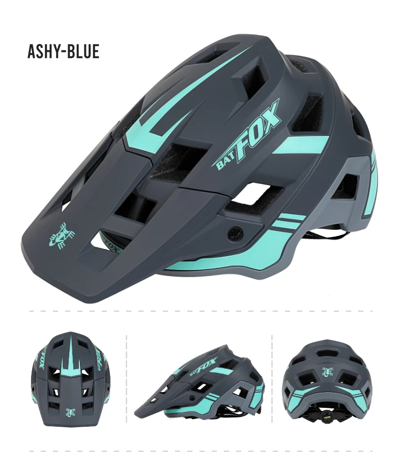 BATFOX Bike Helmet Men's Bicycle Helmet MTB Casco Bicicleta Mountain Bike Casco Ciclismo Hombre Matte Black Cycling Helmets